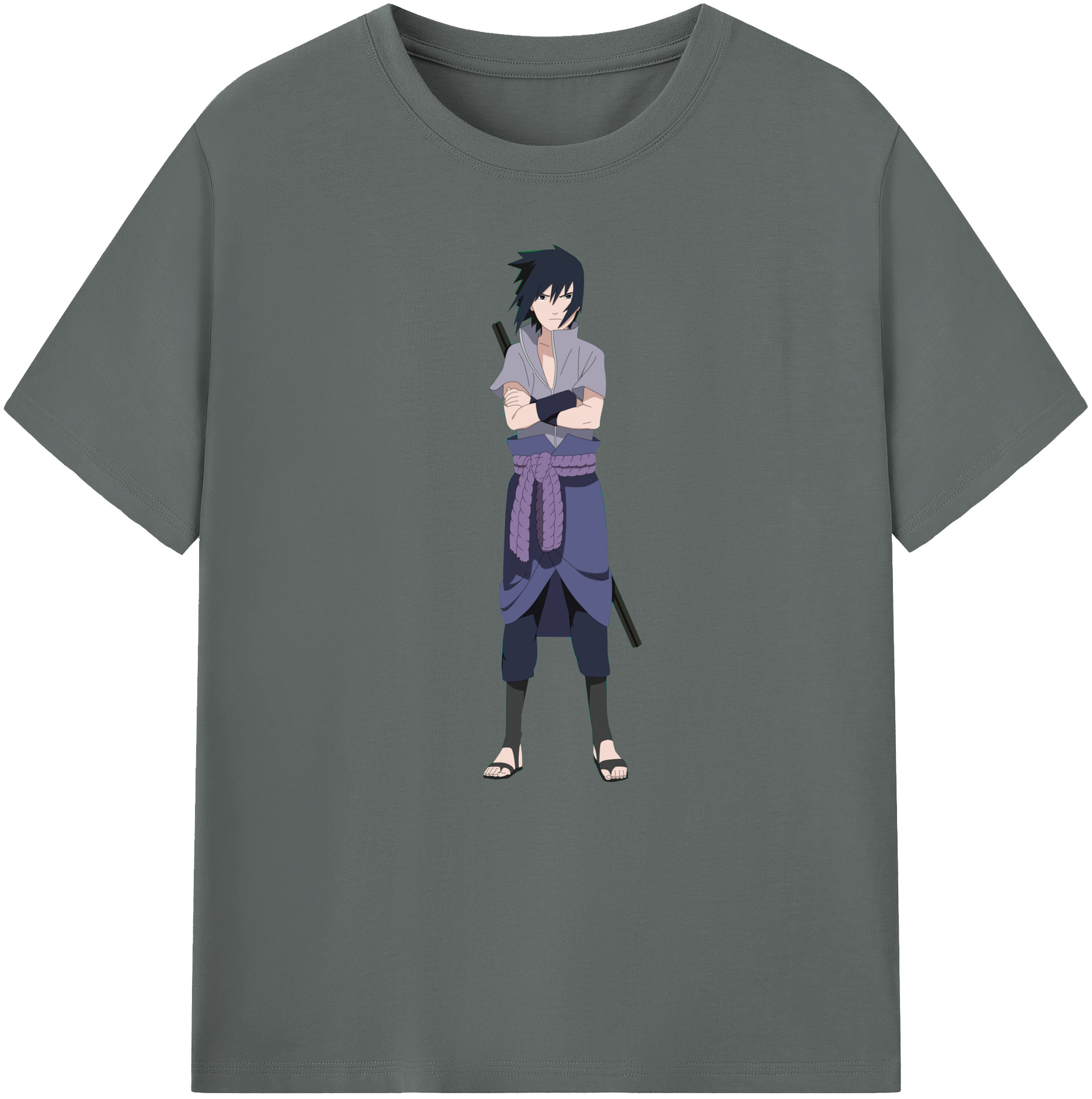 （画像用） NARUTO -ナルト- うちは サスケ Uchiha Sasuke 綿100％ メンズ半袖Tシャツ｜肌触りやわらか＆通気性